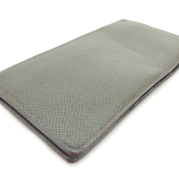 Louis Vuitton Long Bill Tag Gray Gray Leather Authentic Used - Picture 3 of 8